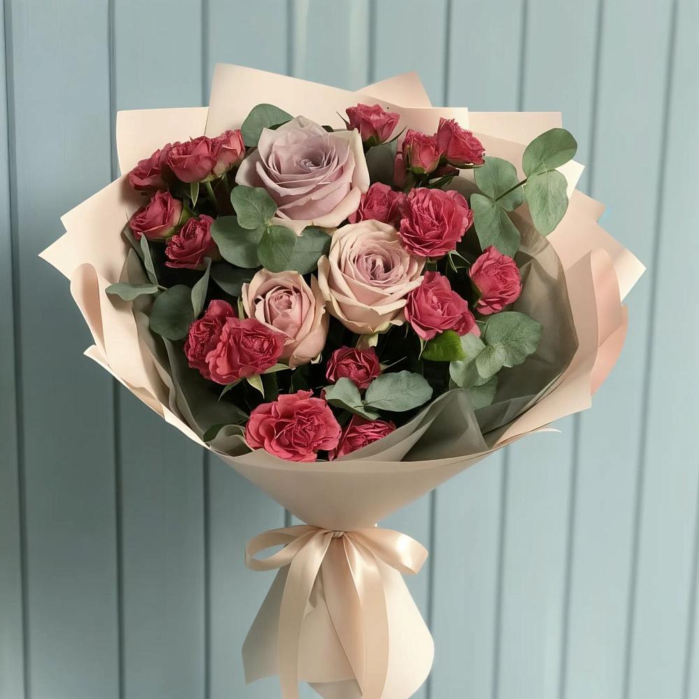 Букет цветов из: Гвоздики и Розы в Довольном