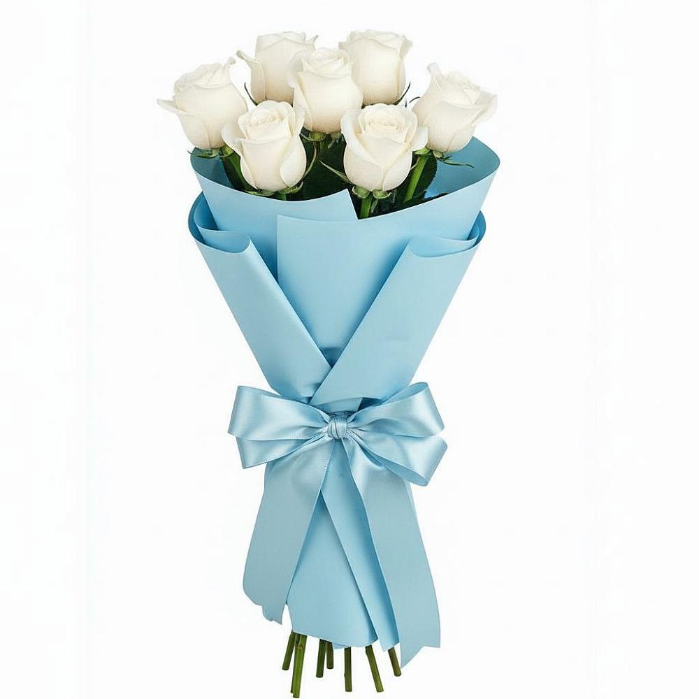 Букет 7 белых роз Проуд в Довольном