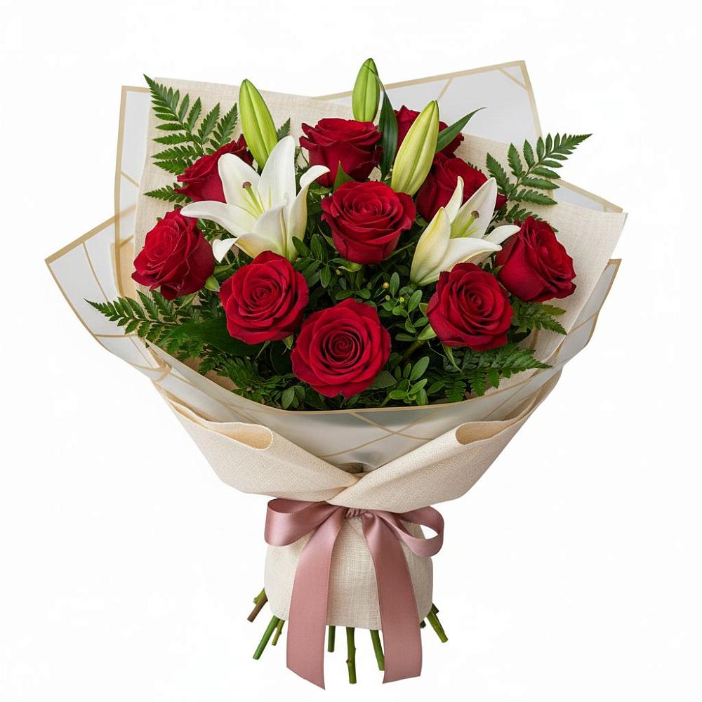 Букет цветов из: Лилии и Розы в Довольном