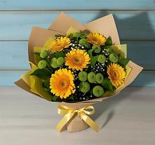 Букет цветов из:  Герберы и Хризантемы в Довольном