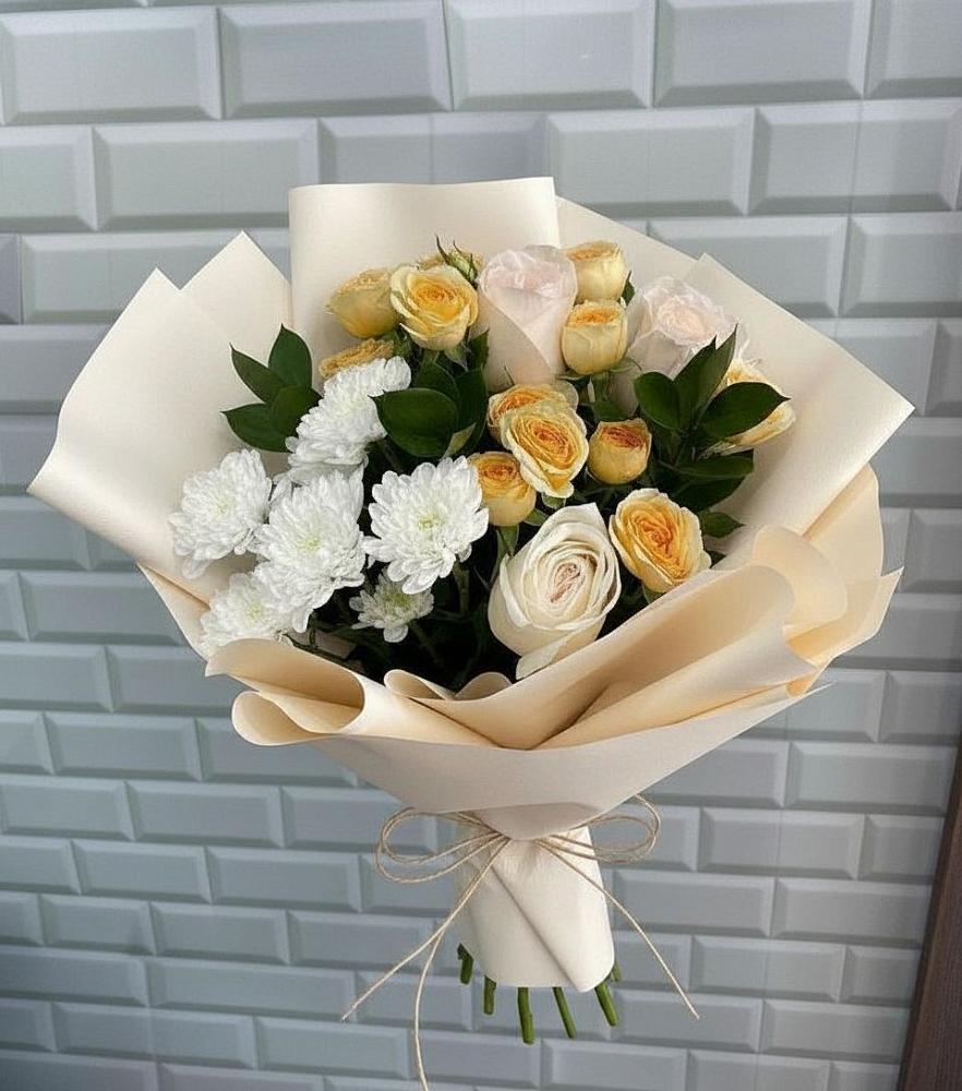 Букет цветов из: Розы и Хризантемы в Довольном