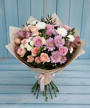 Букет цветов из:  Хризантемы, Розы и Альстромерии в Довольном