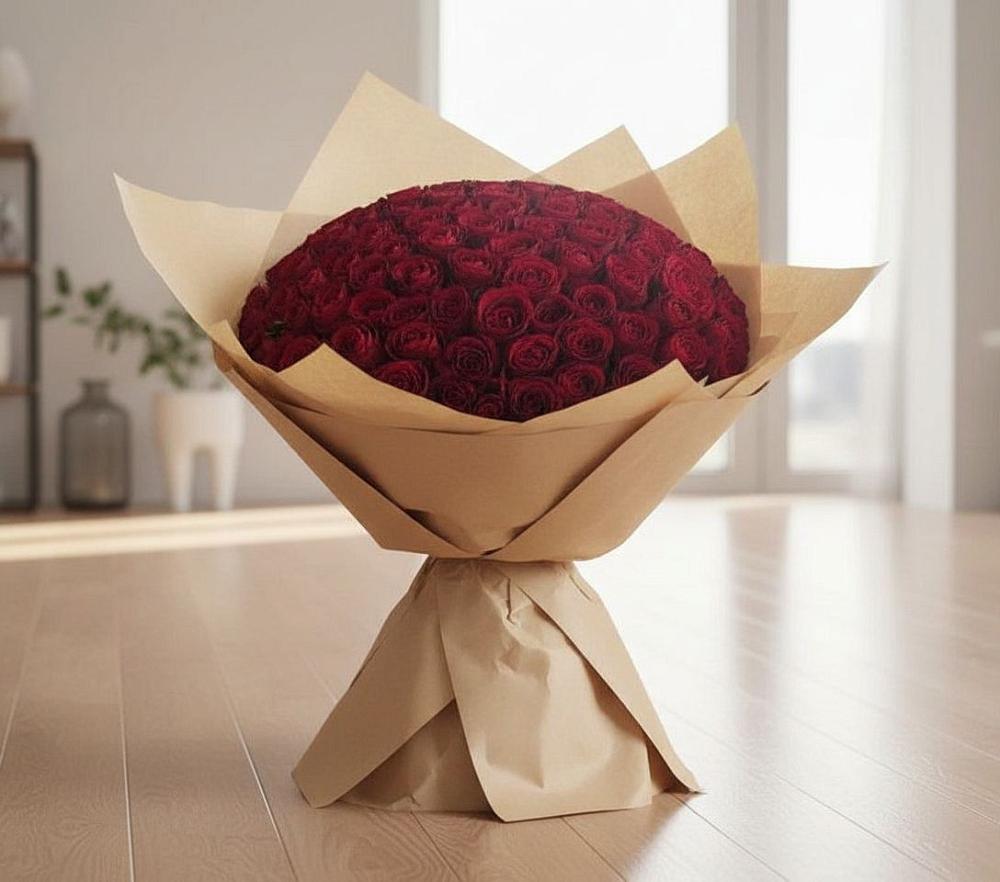 Букет 101 Красная роза в Довольном