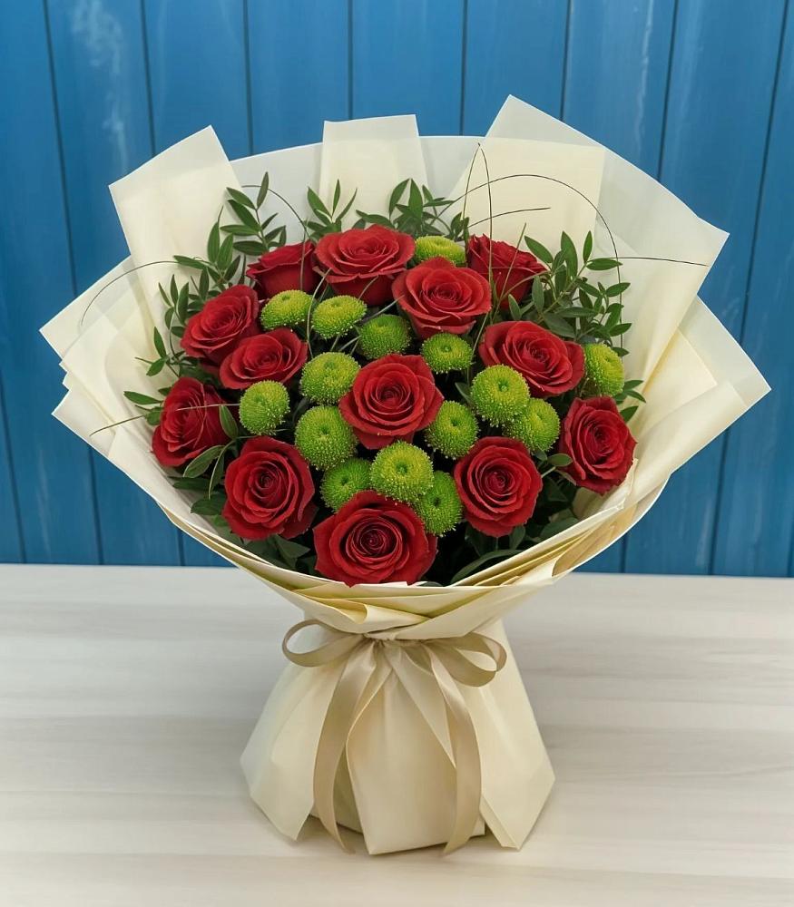 Букет цветов из: Розы и Хризантемы в Довольном